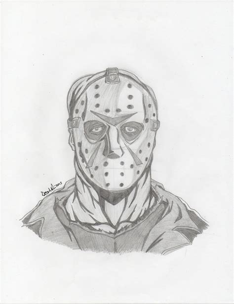 The Scorpion "Dibujo/Ilustración": Jason Vorhees face sketch