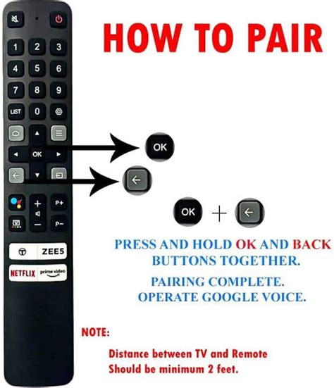 7SEVEN Bluetooth Voice TCL Smart TV Remote Control with ZEE5 Netflix ...