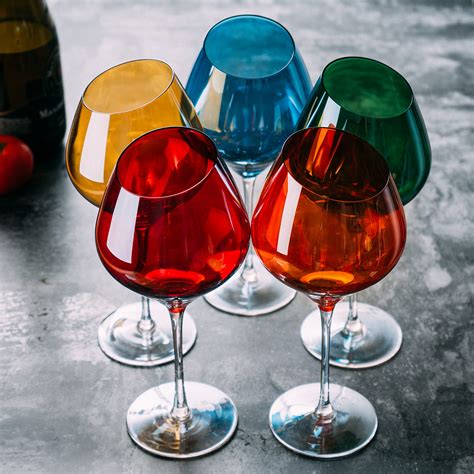 Red Colored Wine Glasses