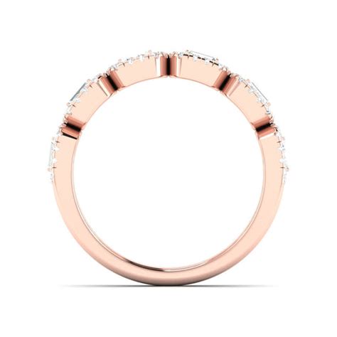 1/2 Ctw Round Baguette Fashion Stackable Ring