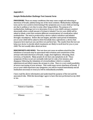 Fillable Online Sample Challenge Test Consent Form Fax Email Print ...