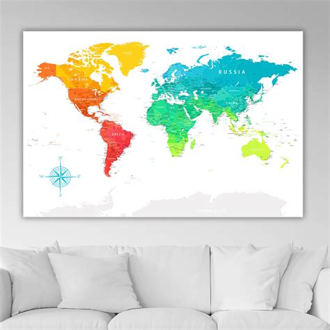 Large Printable World Map Print 的图像结果