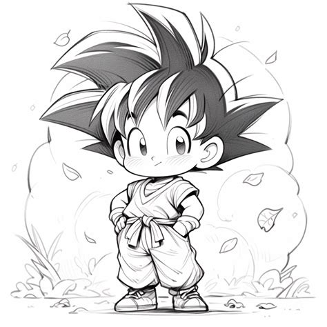 Super - Dibujo de Son Goku para colorear por niños y mayores. #colorear ...