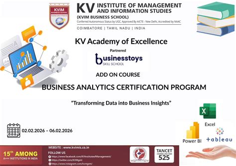 Business Analytics Certification Program | KV Institute of Management ...