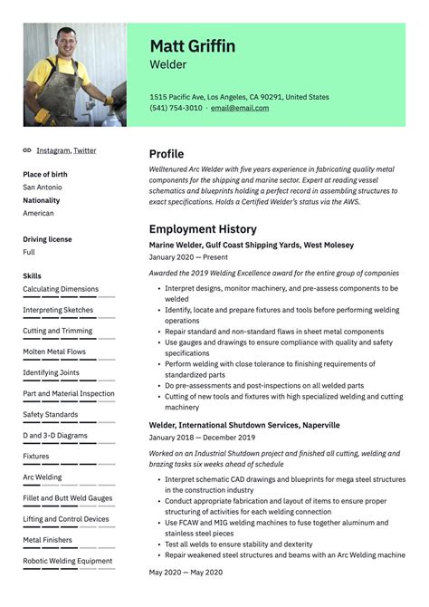 Metal Fabrication Resume Example at Andres Lowe blog
