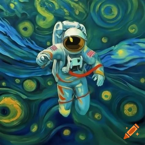 Close-up photo of an astronaut in glowing plasma suit on Craiyon