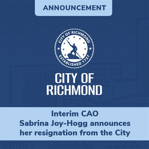 Interim Chief Administrative Officer Joy-Hogg Leaving City of Richmond | Richmond