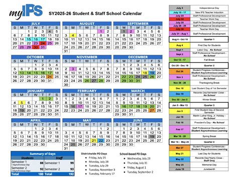 Indianapolis Public Schools Calendar 25-26 Revised [PDF] - EduCounty