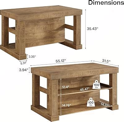 Tribesigns Kitchen Island with 3 Shelves, 55 Inches India | Ubuy
