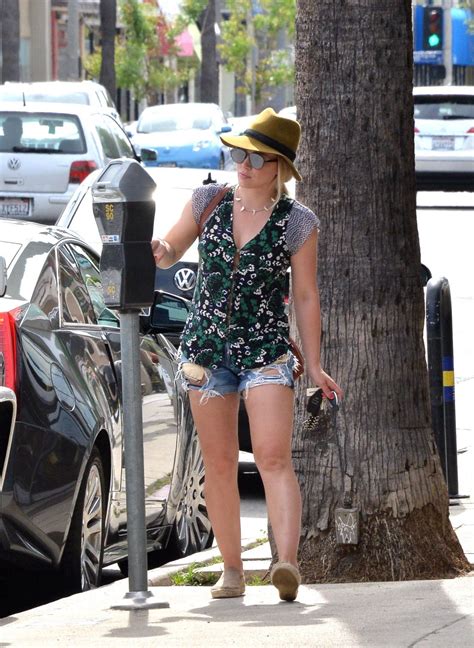Hilary Duff Leggy in Jeans Shorts - Out in West Hollywood 4/19/2016 ...