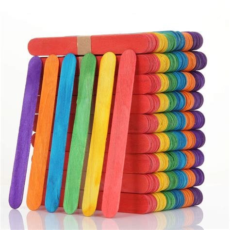 Snapklik.com : 1200 Pack 6 Inch Colored Popsicle Sticks Large Colorful ...