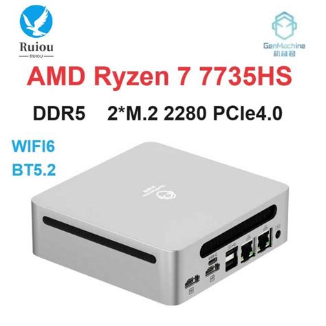GenMachine AMD Ryzen 7 7735HS MINI PC DDR5 16GB/32GB 512GB NVMe SSD ...