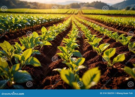 Modern Industrialized Agriculture Using Technology, Agritech Farming of Crops Stock Illustration ...