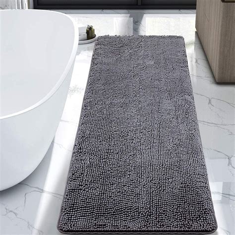 LOCHAS Luxury Bathroom Rug Shaggy Bath Mat 24 x 60 Inch, Washable Non ...
