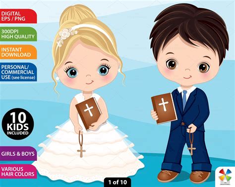 Buy First Communion Clipart, Vector Communion, Cute Girl PNG, Little ...