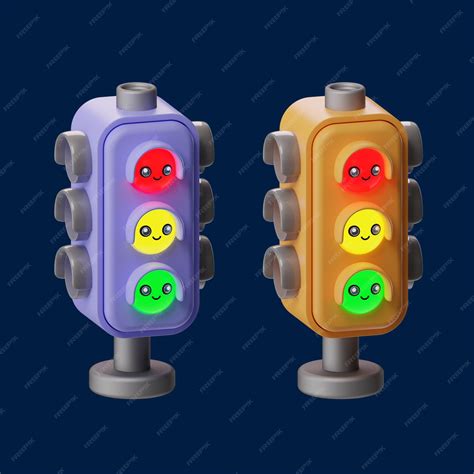 Premium PSD | Traffic light 3d kawaii