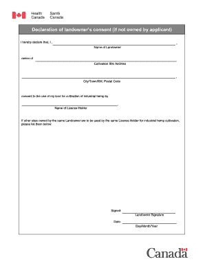 Canada Declaration of Landowners Consent If Not - Blank Fillable ...