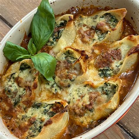 Stuffed Shells with Meat and Ricotta - Mangia with Michele