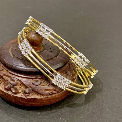 Designer American Diamond Bangles freeshipping - Vijay & Sons