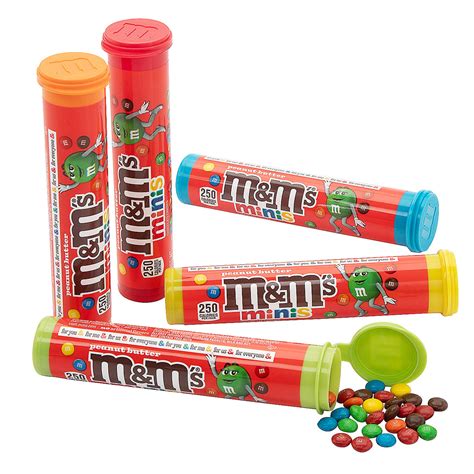 Peanut Butter M&M's Mini Candy Mega Tube - 24ct Box