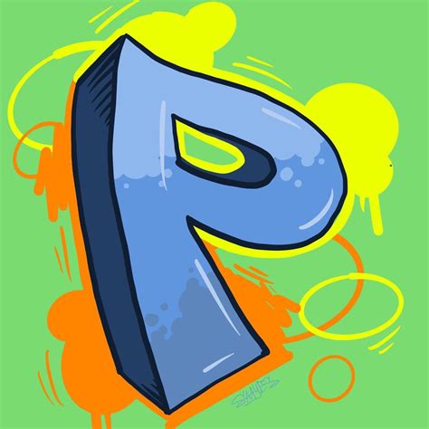 Letter P Graffiti Art
