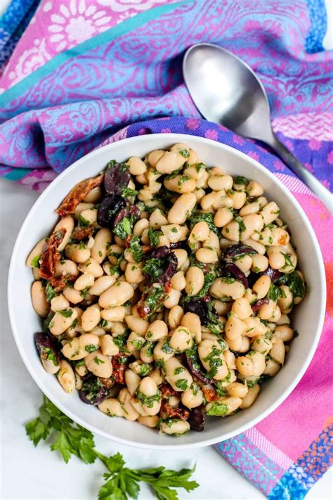 Sun-Dried Tomato Cannellini Bean Salad - Veggies Save The Day