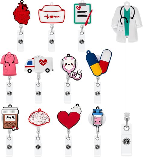 Amazon.com : Cindeer 24 Pcs Nursing Badge Reel Nurse Badge Reels Badge ...