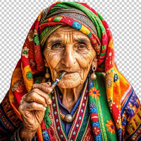 Very elderly woman in bright ancient clothes | Premium AI-generated PSD