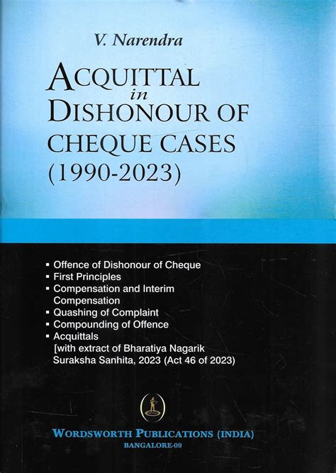 Acquittal in Dishonour of Cheque (1900-2023) – M&J Services - The ...