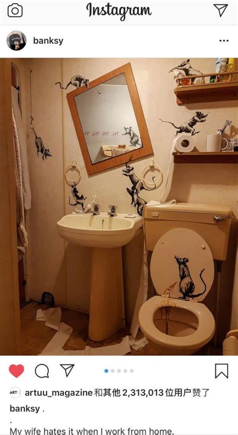 别害怕！这是英国艺术家隔离期间把浴室画满的老鼠 妈见打系列!-大河新闻