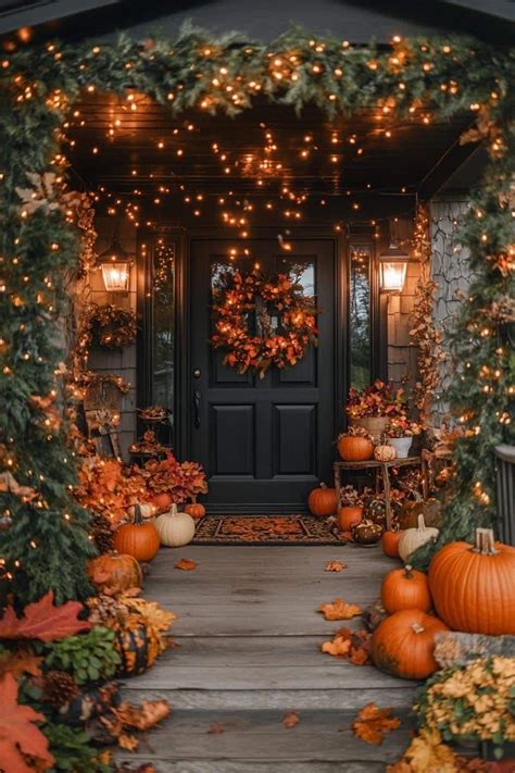 Lighted Pumpkins on a Budget Fall Front Porch Decor Ideas and DIY Fall ...