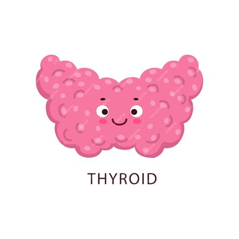 Cartoon thyroid gland human body organ character | Premium Vector