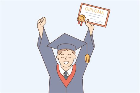 Graduation from school or college concept. Smiling happy graduate boy holding diploma ...