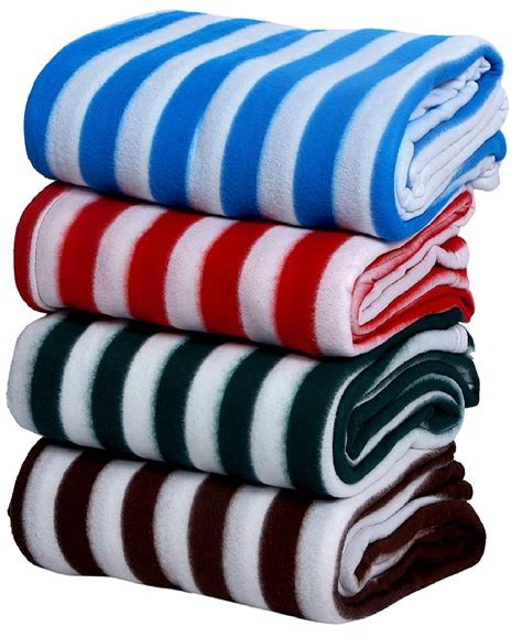 Buy Goyal's ® Fleece 250 TC Single Bed Blanket- Set of 4 (Multicolor ...