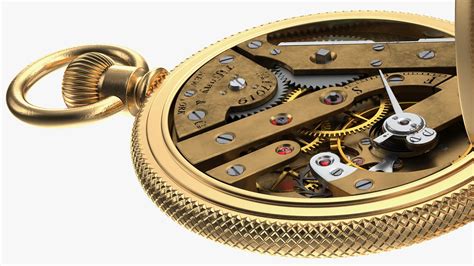 Gold Tiffany Pocket Watch Open 3D Model $79 - .3ds .blend .c4d .fbx ...