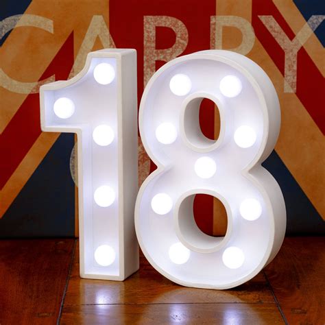Light Up Number 18 Eighteen 18th Birthday 23cm 9 | Etsy