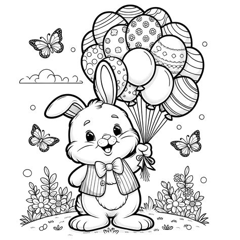 Girl Easter Bunny Coloring Page