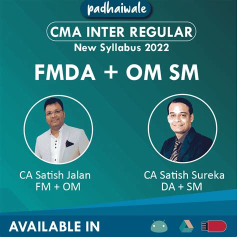 CMA Inter FMDA + OM SM Combo Regular Batch by CA Satish Jalan and CA S