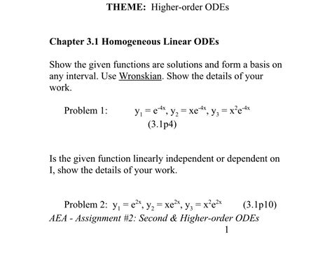 Image result for Linear ODEs Examples