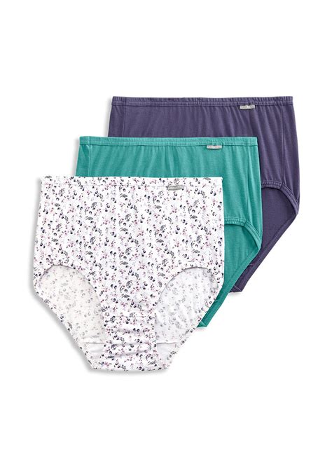 Jockey Womens Plus Size Elance Brief 3 Pack Underwear Briefs 100% ...