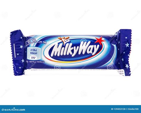 Milky Way Chocolate Bar Isolated on White Editorial Stock Photo - Image ...