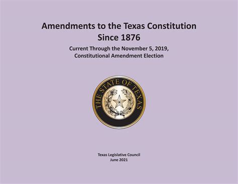 Amendments to the Texas Constitution Since 1876 - Page Title Page - The ...