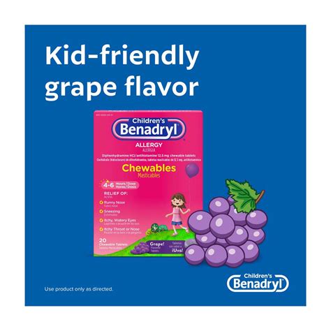 Buy Children's Benadryl Allergy Chewables with Diphenhydramine HCl ...