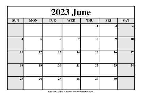 June 2023 Calendar Printable PDF Blank Templates – Print Now | Free ...