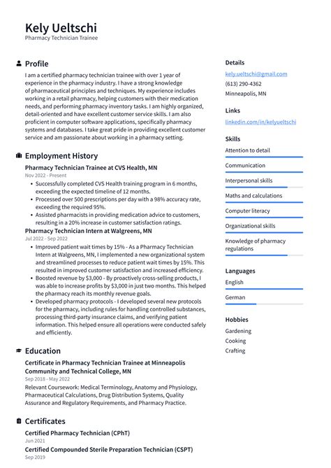 CVS Pharmacy Technician Trainee Resume Examples | ResumeCat