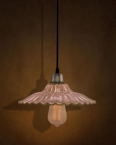 CLASSIC RIBBED Antique Silver GLASS PENDANT hanging light, E27 Nordic ...