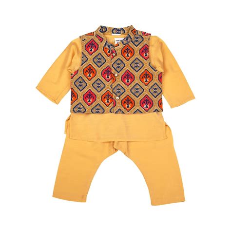 Buy Boys Kurta set – Beige Online in India | Me n Moms