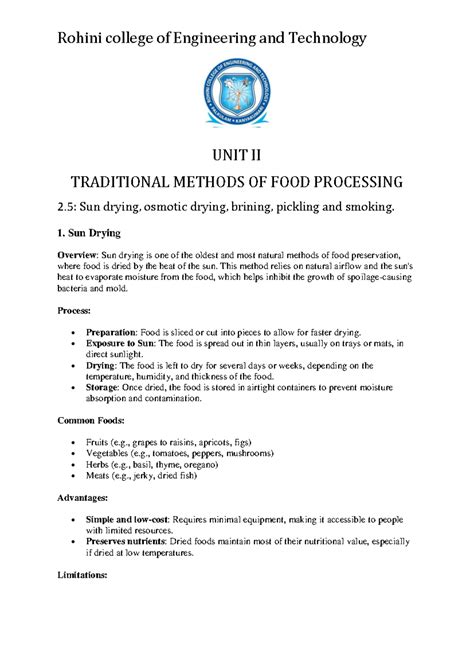 Tif - tif - UNIT II TRADITIONAL METHODS OF FOOD PROCESSING 2: Sun ...