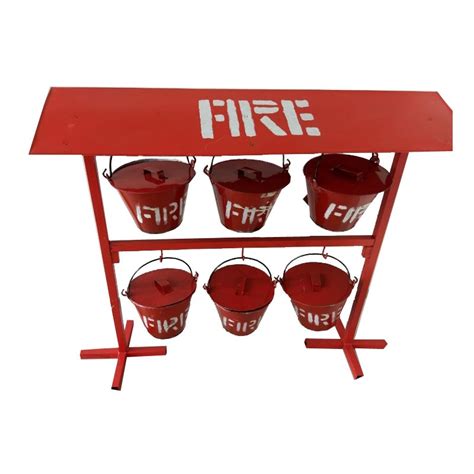Fire Bucket Stand For 6 Buckets With Roof/Canopy - Mayur Industries