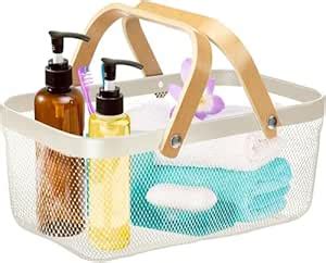 Sisliya Mesh Fruit Basket Bin with Wood Handle, Hanging Storage ...
